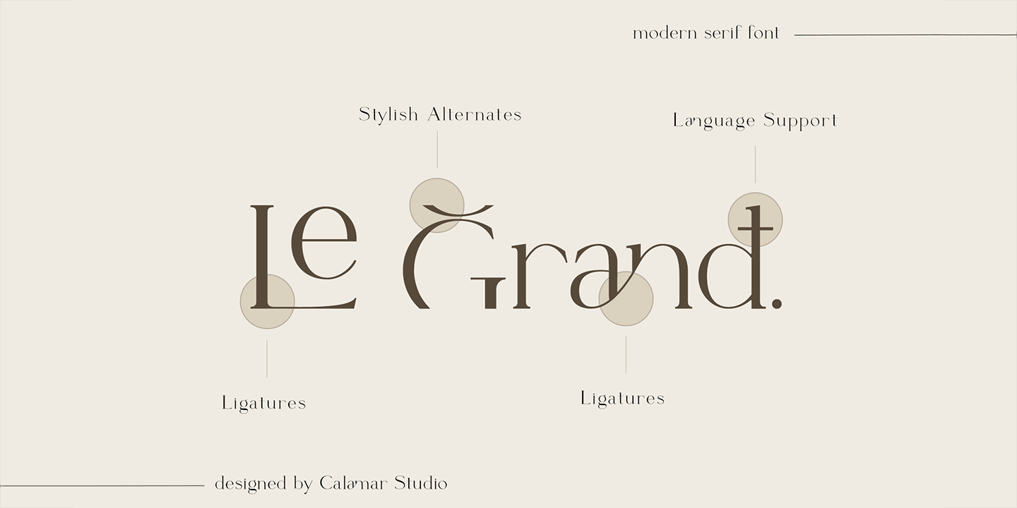 Пример шрифта Le Grand Ligatures